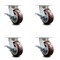 Service Caster 5 Inch Kingpinless Poly on Polyolefin Wheel Swivel Caster Set with Brakes SCC SCC-KP30S520-PPUR-SLB-4 - alternate 1
